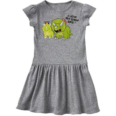 

Inktastic I Love my Baby Bro with Baby Triceratops Gift Toddler Girl Dress