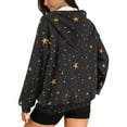 thumbnail image 2 of FOR U DESIGNS Black Galaxy Zipper Hoodies for Women Oversized Hooded Sweatshirt Women with Front Zipper Lightweight Sportswear Size S Women Long Sleeve Activewear, 2 of 7
