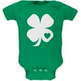 thumbnail image 2 of St. Patricks Day - Shamrock Heart Kelly Green Soft Baby One Piece, 2 of 2