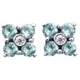 thumbnail image 3 of Aquamarine & Cubic Zircon Stud 925 Sterling Silver Earrings Jewelry DGE1069_G E-1058, 3 of 6