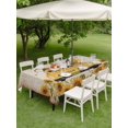 thumbnail image 4 of Outdoor Tablecloth with Umbrella Hole for Patio/Picnic/Party/Camping, Gnomes Sunflowers Waterproof Table Cloth Rectangle Table Cover Washable, Country Yellow Floral Bees Vintage Brown (54"x 80"), 4 of 8