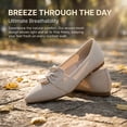 thumbnail image 5 of LANCROP Women's Pointed Toe Mesh Ballet Flats Low Heel Wedding Flats Shoes With Bow, 5 of 9