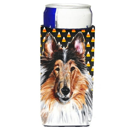 

Carolines Treasures SC9646MUK Collie Candy Corn Halloween Ultra Hugger for slim cans Slim Can multicolor