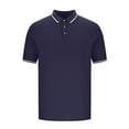 thumbnail image 4 of White Tshirt Men Mens Black Undershirt Business Casual Tees for Men Solid Color Summer Tops Button Lapel Pullover Mens Short Sleeve Shirt, 4 of 6