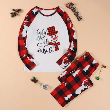 

Cameland Christmas Pajama Parent-child Attire Christmas Suits Patchwork Plaid Printed Homewear Round Neck Long Sleeve Pajamas Two-piece Mom Sets Christmas Gifts for Womens on Clearance