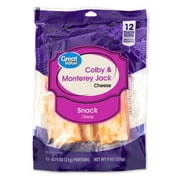 Great Value Colby & Monterey Jack Snack Cheese, 9 oz, 12 Sticks (Plastic Packaging)