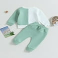 thumbnail image 4 of Vêtements d'Automne et d'Hiver pour Bébé Garçon Ensemble Chandail en Molleton à Col Rond Color Block Haut à Enfiler Pantalon Jogger 2-3 Ans, 4 of 8