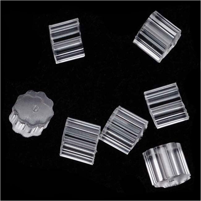 SAMJANE 1000 Pieces Earring Backs Clear Rubber Earring Safety Backs Bullet Clutch Stopper Replacement for Fish Hook Earrings 