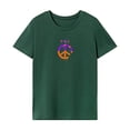thumbnail image 1 of Camiseta para mujer de verano clásica de manga corta para caminar, viajar, vacaciones Verde, 1 of 7