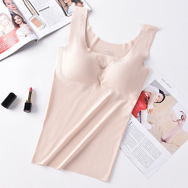 Camiseta interior deportiva antigolpes para mujer, ropa interior con anillo sin acero, sin marcas, para dormir, Yoga, reunión