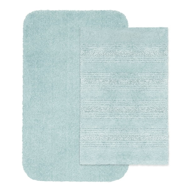 Better Homes & Gardens American Made 2Piece Bath Rug Set, Light Blue