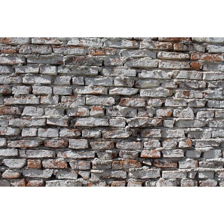 Peel-n-Stick Poster of Wall Rough Whitewash Textured Brick ...