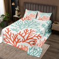 thumbnail image 2 of Erosebridal Ensembles de Couette Colorés en Corail pour Lit Grand Size, Ensemble de Lit Botanique de Bord de Mer 3 Pcs, 2 of 5