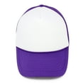 thumbnail image 4 of DALIX Youth Mesh Trucker Cap Adjustable Hat in Purple White, 4 of 6