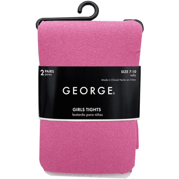 2 Pack Girls Tights, Thick Microfiber Tights for Back to School, Ballet, Sports, Costumes and Halloween, Soft, Durable, Low Sheerness, Fits Comfortably All Day, White, Pink