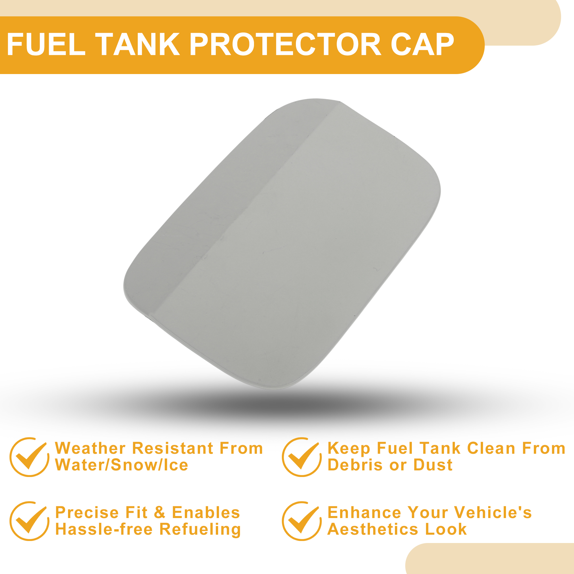 Unique Bargains Fuel Tank Door Cap for Volkswagen Passat 2012-2018 Filler Flap Cover Gray