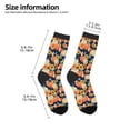 thumbnail image 2 of Kdxio fall Pumpkin Daisy Print Children's Socks for Daily Wear and Sports Use Colorblock Mid-Calf Design Breathable Material, 2 of 5