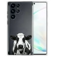 thumbnail image 1 of WIRESTER Transparent Soft Gel TPU Clear Case Slim Protective Cover for Samsung Galaxy S22 Ultra 6.8" 2022, Black Spot Cow, 1 of 3