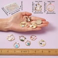 thumbnail image 2 of EOEMY 48Pc Flat Round With Rabbit Alloy Crystal Rhinestone Pendants Cat Charms 24~30mm, 2 of 7
