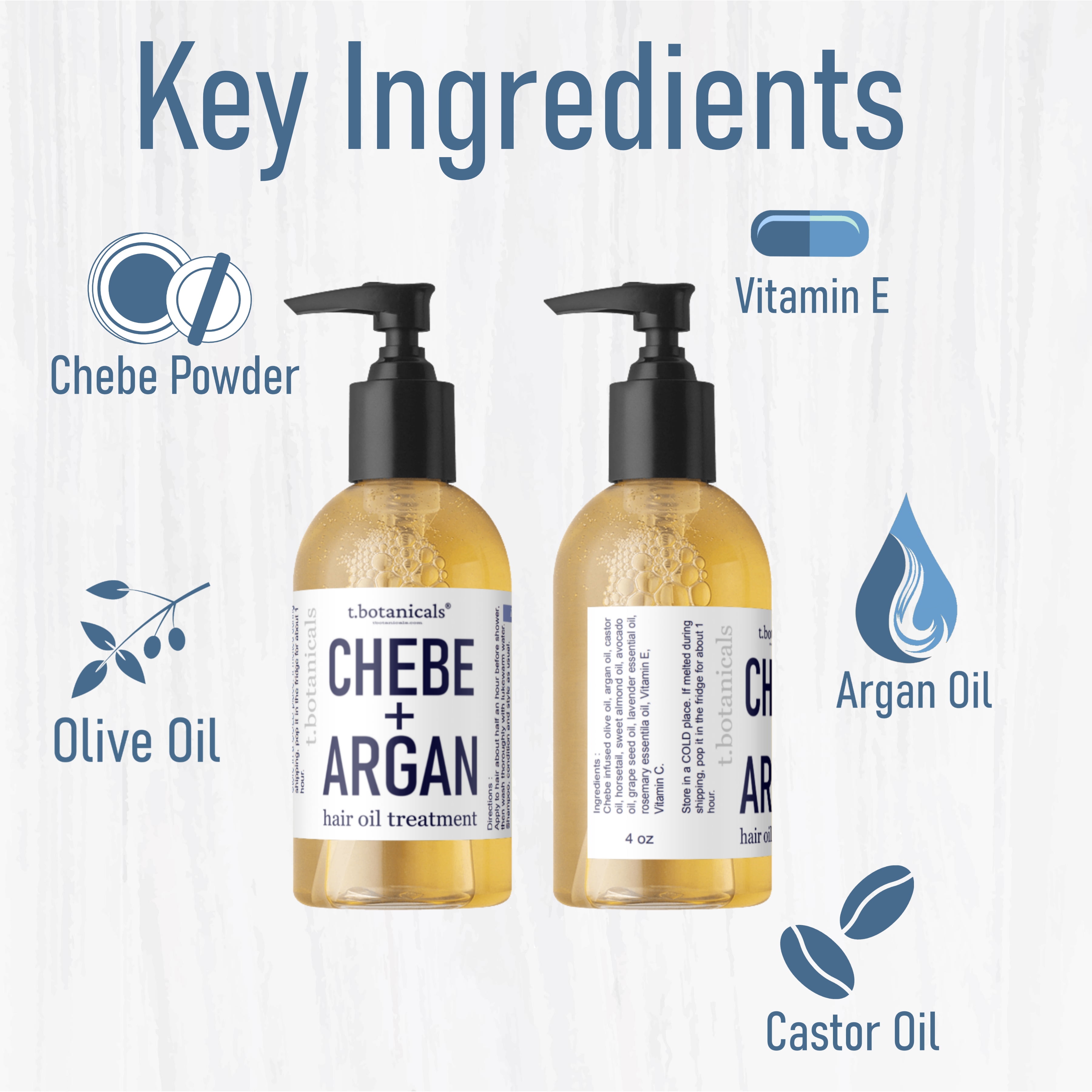 Chebe Oil for Hair Growth, 8 oz. Argan Oil Treatment Hair Thickening Reduce Breakage and Split Ends Prevents Hair Loss with Chebe Powder