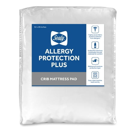 UPC: 0031878045695 | Sealy Allergy Protection Plus Waterproof Crib Mattress Pad White 52 L x 28 W