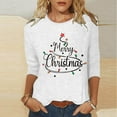 thumbnail image 2 of Womens Christmas Shirts Tops 3/4 Sleeve Sparkly Christmas Tree Sweatshirt Casual Crewneck Pullover Santa Xmas Tees Blouses, 2 of 5