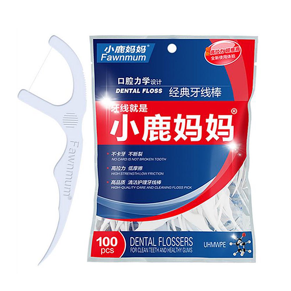 100 Pcs Teeth Whitening Dental Floss Sticks Dental Floss Pick Toothpick