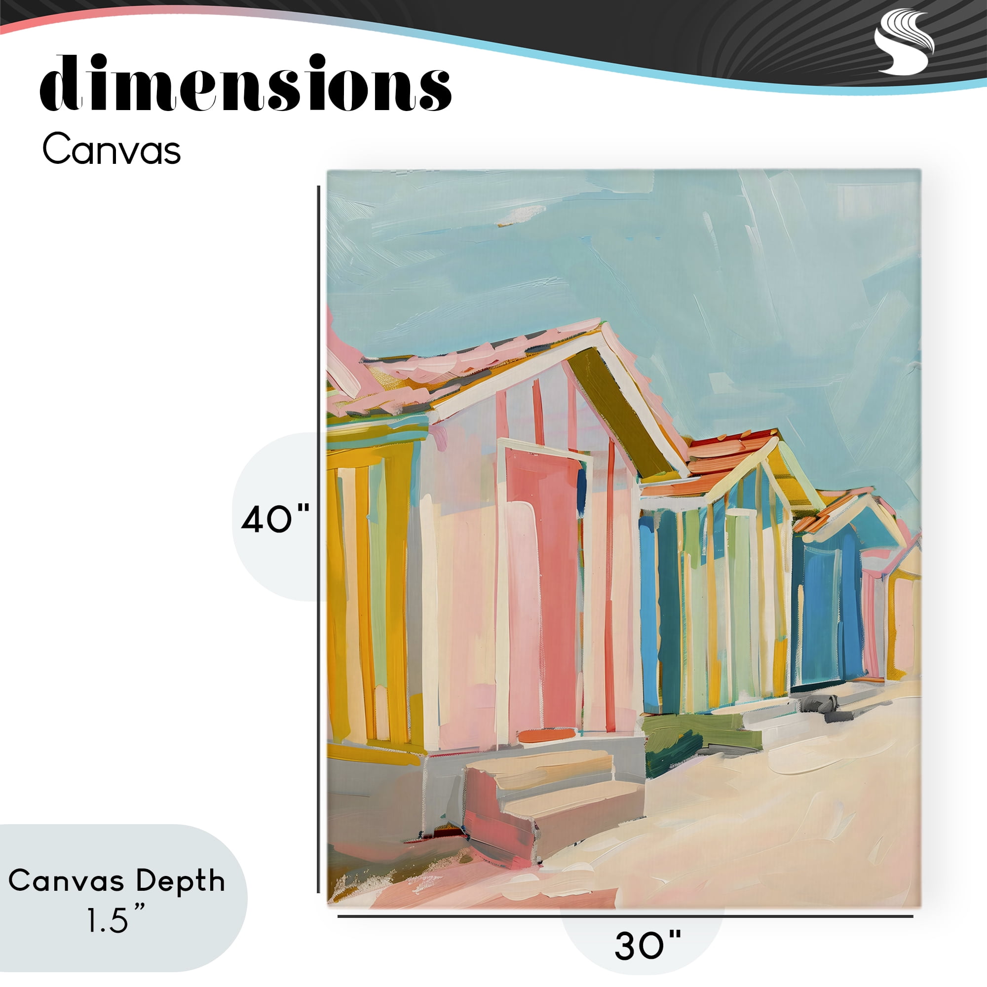 Stupell Industries Striped Beach Bungalows Canvas Wall Art, design by The Prints Vibe