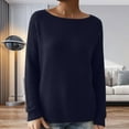 thumbnail image 2 of Arlun,Casual Long Sleeve Tshirts for Women 2025 Ribbed Knit Crewneck Loose Fit Comfortable Soft Basic Tee Shirts Plus Size Color Pure Tops for Autumn Winter Blue L, 2 of 4