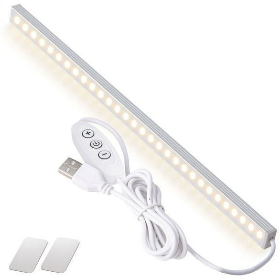 USB Powered Under Cabinet Lighting, 12" Tool-Free Mount Dimmable LED Strip for Pantry & Workspace by AikTryee