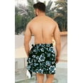 thumbnail image 2 of HAPPY BAY Men's Swimwear Cover Up Samoan Beachwear Summer Pareo Standard Sarong Wrap Casual Vacation Lava Lava for Men Cover-Up One Size Floral Hibiscus, Blue For Dad, 2 of 5