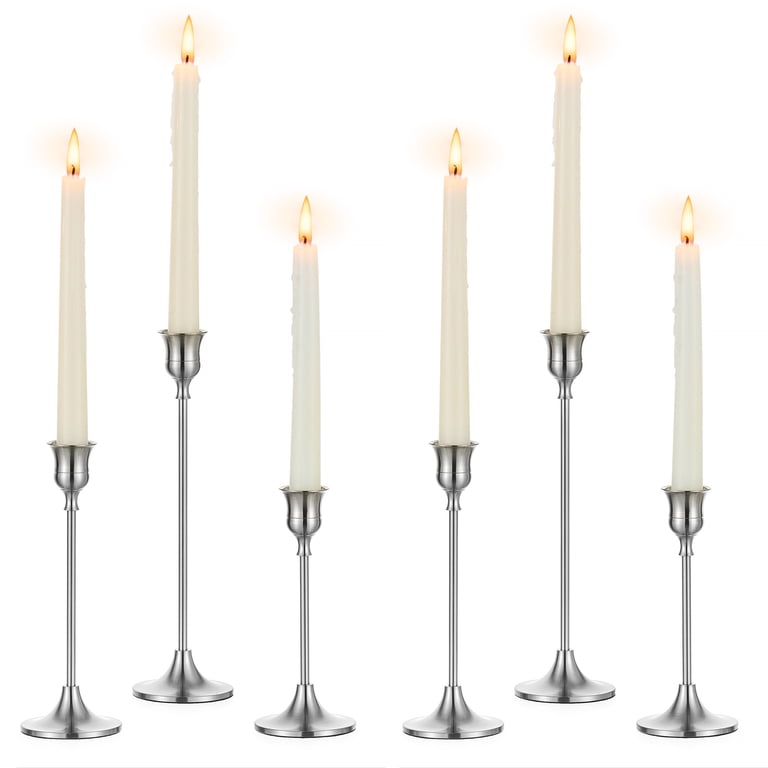Nuptio Silver Candlestick Holders Set of 6 photo 1