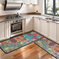 thumbnail image 3 of Kitchen Rugs Sets Of 2,Pioneer Flower Floral Print Pattern Anti Fatigue Kitchen Mat Rugs Non Slip Washable,Decorative Kitchen Floor Mats for Kitchen,Sink,Laundry,17"x47"+17"x47", 3 of 5