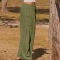 thumbnail image 4 of Clothing Sale Womens Pants 2026 Women's Spring Summer Casual Wide Leg Pants High Waisted Drawstring Loose Long Belt Pocket Pants Wide Leg Pants Woman, 4 of 7