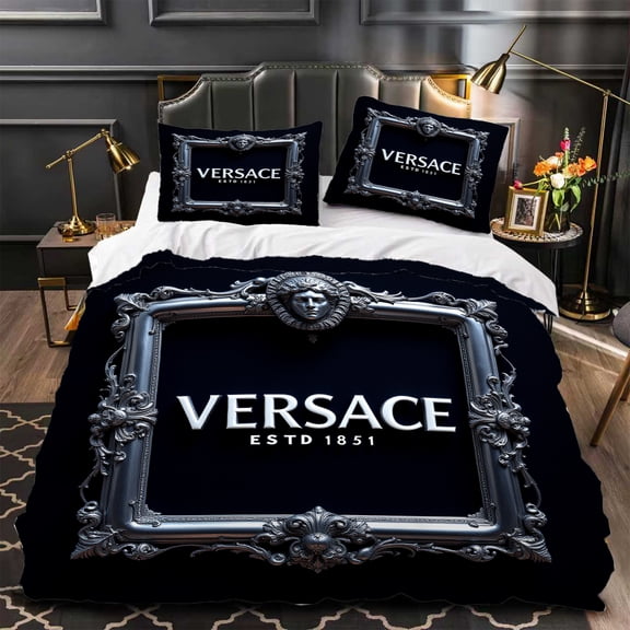 3-Piece Duvet Cover Set - Luxurious Bedding & Elegant Frame Design Modern Gray Room Decor