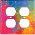 thumbnail image 3 of Metal Light Switch Plate Cover Colorful Paint Splash Art Wallpaper WAL024, 3 of 13