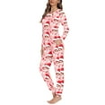 thumbnail image 2 of Renewold 2pcs Casual Nightwear for Women HO-HO-HO Candy Canes Sleepwear Comfortable Christmas Sweatsuit Loungewear Set Snug-Fit Long Pjs Pant with Big Pockets Size 4XL, 2 of 4