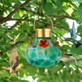 thumbnail image 5 of HCBY Solar Lighted Hummingbird Feeder, Crackle Glass Design, Flower Ports, Outdoor Hanging Bird Feeder for Garden & Patio, 5 of 7