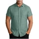 thumbnail image 2 of Blusa y camisa de manga corta con cuello vuelto para hombre, camisa informal holgada de color liso con botones a la moda para playa, blusa de manga corta con cuello vuelto para hombre, blusa de poliés, 2 of 8