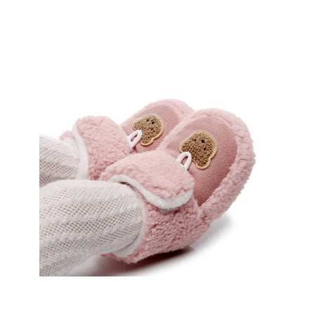 

SIMANLAN Baby Boots Prewalker Sock Slippers First Walker Boot Newborn Anti-Slip Crib Shoes Infant Soft Sole Slipper Booties Pink 6C
