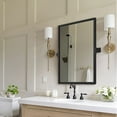 thumbnail image 5 of Open Box Moon Mirror 20 x 28 Inch Rectangular Hanging Bathroom Vanity, Black, 5 of 6