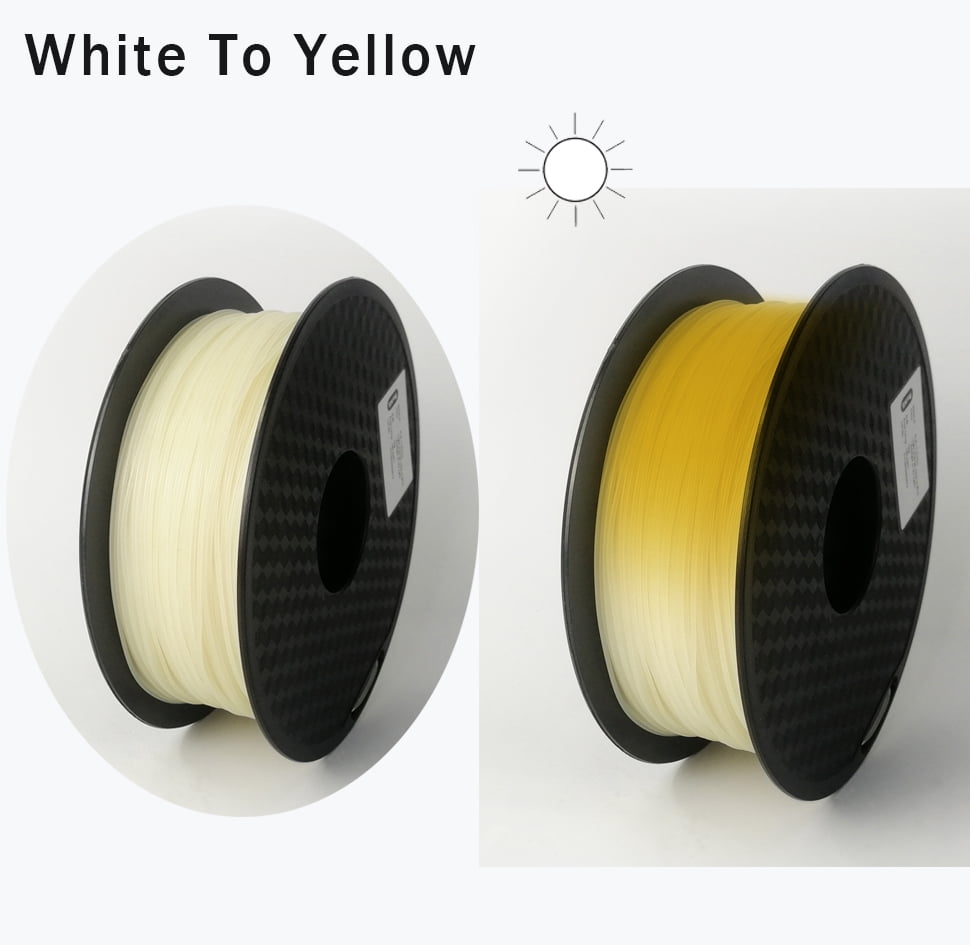 3D Printer PLA Filament Color Change 1.75mm White to Pink/Yellow/Blue 3D Printing Plastic Material 3D Pen Filament