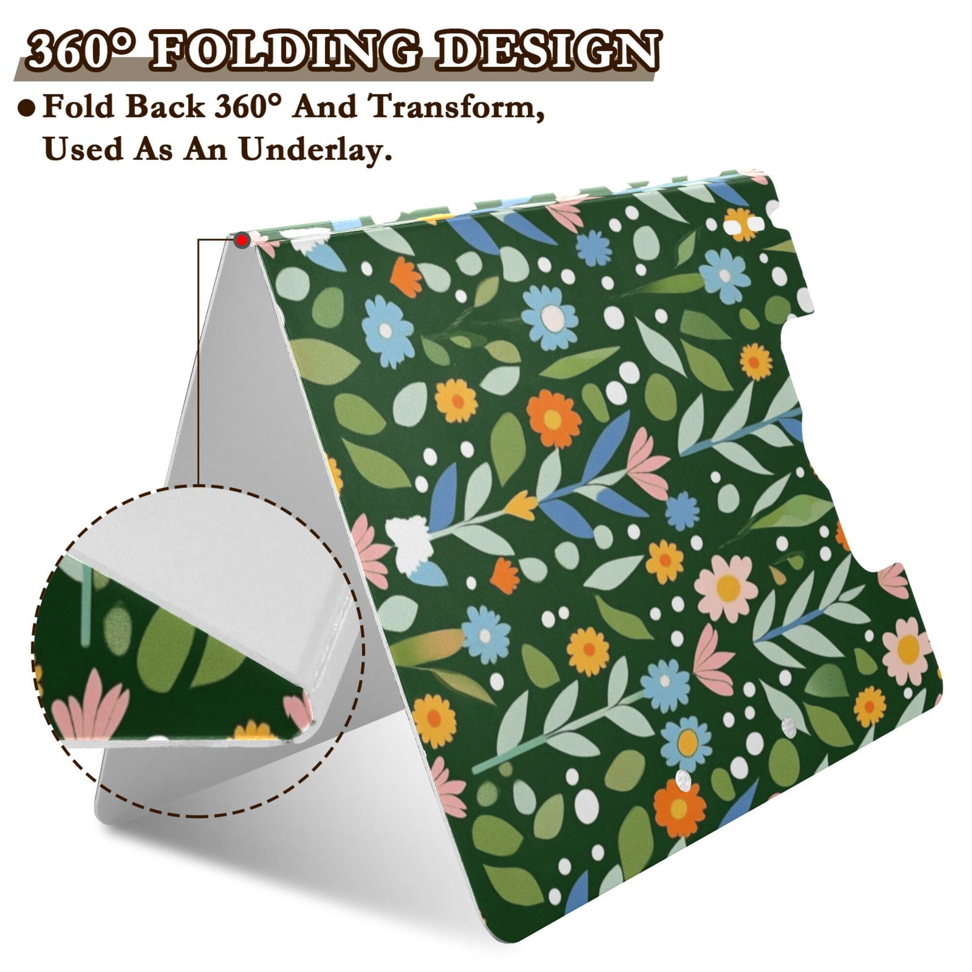 FORMRS A4 Clipboard Folder with Pen Holder Horizontal Foldable School Office Binder, Flourish Flowers Pattern