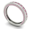 thumbnail image 2 of 1.44 ctw Wedding Band for Women - 14K White Gold Simulated Pink Diamond Stackable Eternity Ring, 2 of 6