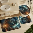 thumbnail image 6 of Abstract Dragon Shower Curtain Sets for Bathroom, 4 Pieces Retro Background Fantasy Animals Bathroom Decor Set Waterproof Shower Curtains with 12 Hooks Toilet Lid Rug and Bath Mat, 6 of 8