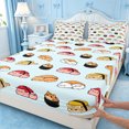 thumbnail image 4 of meiyoeat Sushi Cat Print Bed Sheets,Cute Food Pattern Full Size Sheets For Girl,4-Piece,1 Flat Sheet,1 Fitted Sheet and 2 Pillowcases, 4 of 6