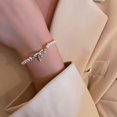 thumbnail image 3 of Pearl Bracelets for Women Dainty Bow Charm Bracelet Baroque Pearl Jewelry Trendy Stuff Bridesmaid Bridal Wedding Jewelry Gifts, 3 of 6