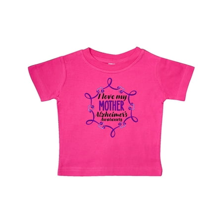 

Inktastic I Love My Mother Alzheimer s Awareness with Purple Hearts Gift Baby Boy or Baby Girl T-Shirt