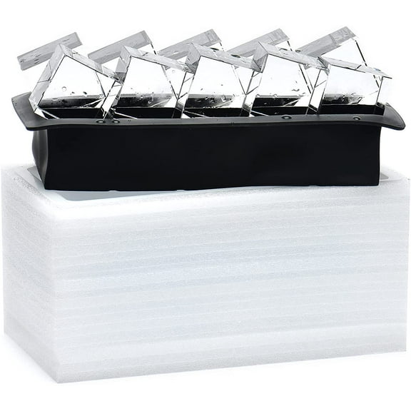 Clear Ice Cube Maker Tray - 2 Inch Clear Ice Cube Silicone Mold,10 Large Crystal Ice Cubes for Whiskey and Cocktail