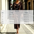 thumbnail image 3 of Sheghy Womens Plus‑Size Crew‑Neck Long‑Sleeve Velvet Solid Maxi Dress Coffee, 3 of 5